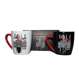 Autre Marque Splash Fashion Elle Coffee Mugs Black and White
