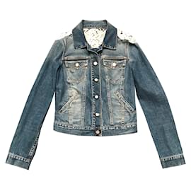 Pinko Jeansjacke Blau Baumwolle Slim Fit