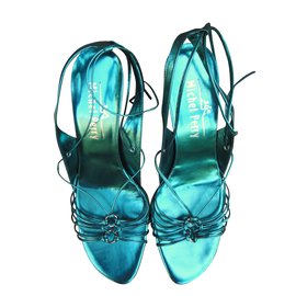 Michel Perry Laminato Sandalen aus Leder grün