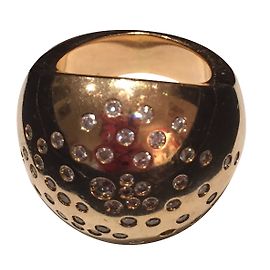 Anello a Sfera con Diamanti in Oro Giallo inconnue Taglia 53