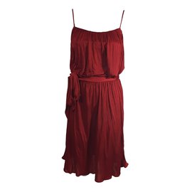 Vestido de verano rojo Mango de viscosa y poliamida Talla 36