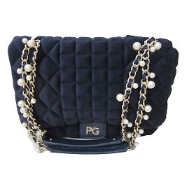 Borsa Purificacion Garcia Rosso Scuro in Poliestere con Perle