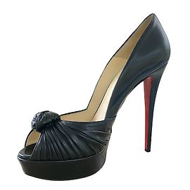 Christian Louboutin Greissimo Pumps aus schwarzem Leder 39FR