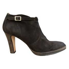 Atelier Voisin Stiefeletten aus schwarzem Samtleder 38.5
