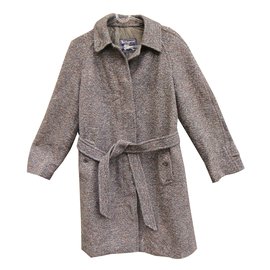 Abrigo Burberry de tweed gris