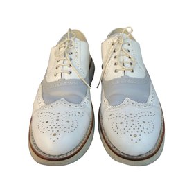 Comme Des Garcons Heschung X Richelieu scarpe in pelle bianche