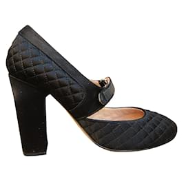 See by Chloé Babypumpen schwarz Satin und Leder 37