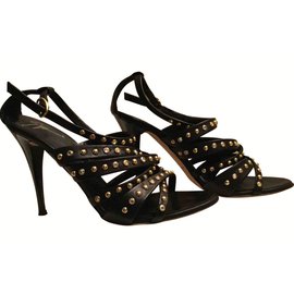 Sandalias negras de rinestone - Giuseppe Zanotti