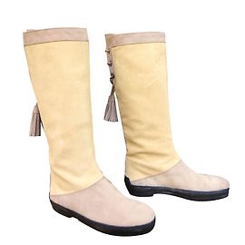 Tod's Boots Beige and Grey Deerskin 37.5FR