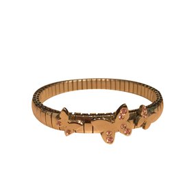 Autre Marque Bracciale Swarovski con Farfalle Rosa Argentato