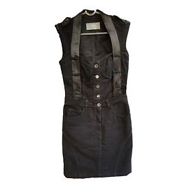 Alexander McQueen Trompe-l'oeil Kleid aus Baumwolle Schwarz