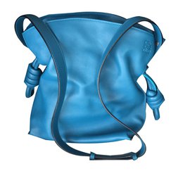 Borsa a mano Loewe Flamenco Knot Blu Pelle