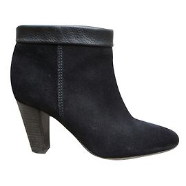 Stivaletti Isabel Marant in Pelle di Vitello Velluto Nero