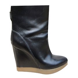 Jil Sander Stiefeletten aus schwarzem Leder