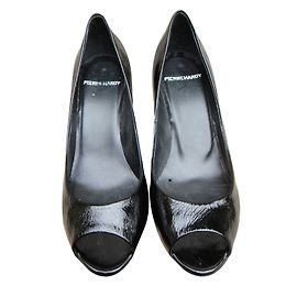 Décolleté Open Toe Pierre Hardy Nere in Pelle Vernice 37