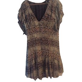 Vestido de cóctel Isabel Marant de seda con pliegues estampado cachemir