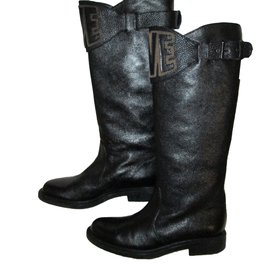 Botas Love Moschino de cuero negro
