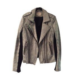 Iro Pero Lederjacke aus Lammleder grau