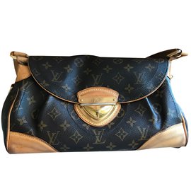 Borsa a mano Louis Vuitton Beverly MM in pelle marrone