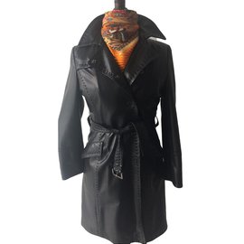 Sylvie Schimmel Trenchcoat aus schwarzem Nappaleder