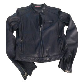Chaqueta Prada de piel de cordero azul marino Talla 36