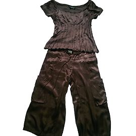 Sonia By Sonia Rykiel Tunika und Pantalon Set Braun Satin