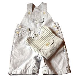 Autre Marque Ensemble Jacadi Bleu en Coton Salopette et T-shirt 74 cm