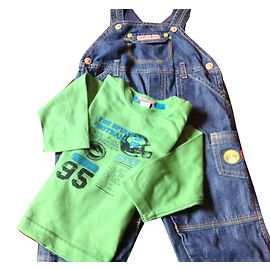 Autre Marque Ensemble T-shirt et Pantalon en Denim Bleu