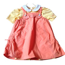 Orangefarbenes 2-Teiler Set aus Baumwolle mit Romper und Kleid - Autre Marque