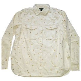 Camisa J.Crew de algodón con estampado de estrellas oro crema M