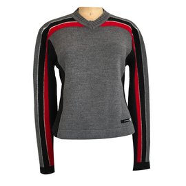 Sportmax Wollpullover Ski Motiv Multicolore