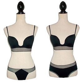 Andres Sarda SMART Kollektion Push Up BH und Lingerie Set Schwarz
