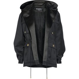 Chaqueta de esmoquin con capucha Balmain negra de lana