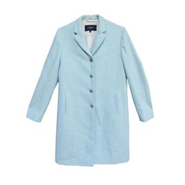 Burberry Mantel aus Wolle in Pastellblau