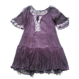 Autre Marque Marylin&John Tunika Kleid aus Chiffon Pflaume
