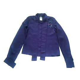Camicia Gianfranco Ferré Viola in Viscosa con Collo Lavallière