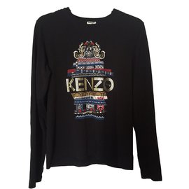 Sudadera Kenzo de algodón negro con detalle de ojo y pagoda