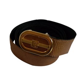 Cintura Pierre Balmain in pelle di serpente senape