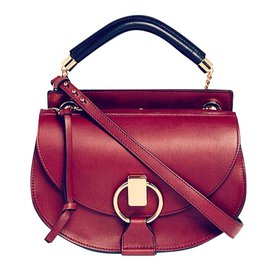 Bolso bandolera Chloé Goldie rojo de piel y gamuza