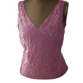 Top con paillettes rosa Adolfo Dominguez