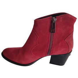 Botines Zadig & Voltaire MOLLY de cuero rojo oscuro