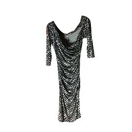 Diane Von Furstenberg Seidenkleid drapierte Jersey Schwarz Weiß