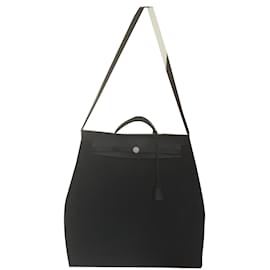 Hermès Hairbag Schwarz Leder und Canvas