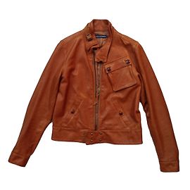 Giacca in pelle Polo Ralph Lauren Caramello