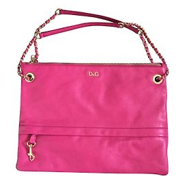 Borsa a mano Dolce & Gabbana Ania in pelle d'agnello fucsia