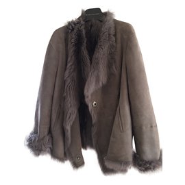 Chaqueta de piel de cordero gris Gerard Darel M