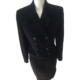 Traje de falda Dolce & Gabbana de lana negro
