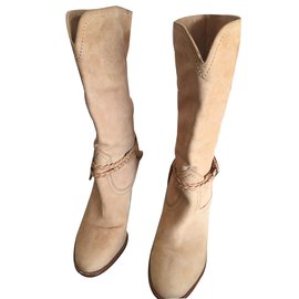 Botas Ralph Lauren de gamuza beige