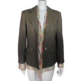Autre Marque Yuki Torii Wool Brown Chevron Jacket