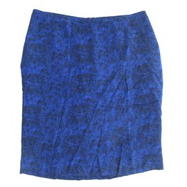 CAROLL Bedruckter Bleistiftrock aus Viscose Blau Schwarz
